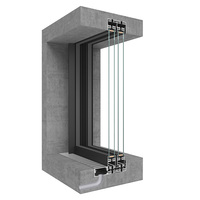 Ventanas Corredizas Horizontales Modernas de Aluminio Negro con Rotura de Puente Térmico y Doble Vidrio, Certificadas por Energy Star para Cocina y Hotel