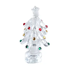 Arabic style diamond shining crystal Christmas tree glass gift for table decor