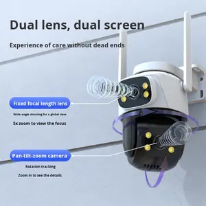 무선 홈 보안 카메라 355 도 회전 고화질 4MP CMOS 센서 동작 감지 IP66 클라우드 스토리지 1 년 - Product Image 2