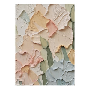 Nghệ thuật ban đầu tối giản hiện đại với khung thủ công ba chiều hoàn toàn bằng tay sơn dầu trên vải hoa trăng tròn - Product Image 6