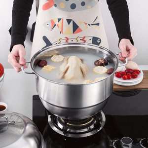 Ollas de Cocina de Acero Inoxidable 304 de Lujo, 26/28/30/32 CM, con Tapa de Vidrio de 2 Capas y Asas, Aptas para Inducción y Gas, Gran Venta - Product Image 6