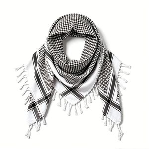 Vente directe usine – Foulard tactique du désert à motif pied-de-poule, écharpe à franges pour homme, Shemagh Keffiyeh - Product Image 2