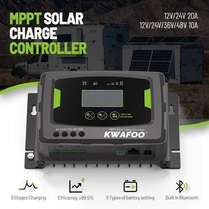 KWAFOO Controlador de Cargador Solar Inteligente, <span class=keywords><strong>Regulador</strong></span> de Entrada de 60V, 100V, 12 V, 20A, para Batería de 100Ah, EE. UU., Envío Gratis - Product Image 5