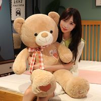 Ours en peluche Cœur à Cœur, personnalisation OEM, poupée en peluche douce, rembourrage en coton PP, design brodé, cadeau de fêtes