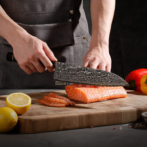 Coltello <span class=keywords><strong>giapponese</strong></span> SLD in acciaio da cucina damasco Chef coltello Gyuto di alta qualità con manico in ebano - Product Image 4