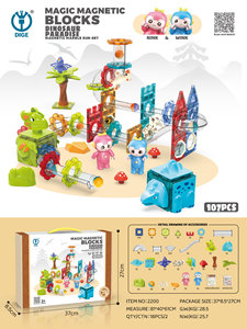 Kids Creative Educational Plastic Tiles Children Marble <strong>Race</strong> Run Toys Dinosaur Construction Toy Toddler Animal Building <strong>Blocks</strong> - Product Image 2
