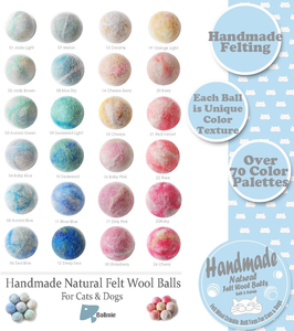 Palla di gatto in lana di feltro con erba gatta e campana, naturale fatta a mano (Baby Blue (5 unità)) - Product Image 6