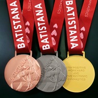 Médaille de marathon sportive 3D personnalisée en alliage de zinc, plaqué or, argent, bronze, impression typographique, technique de moulage, judo