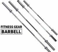 Barre d'haltères pour musculation, finition chromée, poignée moletée, barre droite pour la musculation à domicile, équipement d'entraînement de musculation