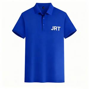 OEM Custom High-Count Cotton Polyester 200GSM Polo Shirts Blue Color Short Sleeve Business Casual Men's Collared Polo Shirt
