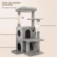 Structure d'escalade pour chat à 3 niveaux transfrontalière avec lit intégré et plateforme de saut, poteaux à gratter en sisal, pour usage intérieur, vente en gros et export