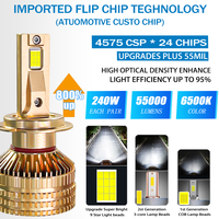 Halogène Couleur G125 50000lm 240W Systèmes d'éclairage automatique H1 H4 H7 H11 9005 Led Ampoules de phare de voiture H13 9004 HB4 Kit de phare LED