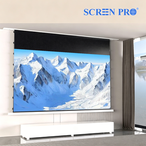 Écran de projection motorisé électrique à tension intégrée au plafond SCREENPRO Grey Crystal Black Diamond, luxe intégré au plafond - Product Image 1