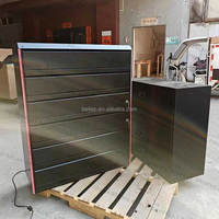 Armoire à cigarettes en métal RVB avec lumière LED pour magasin de tabac Présentoir avec obturateur et tiroir de rangement