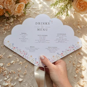 Cổ điển thiết kế chương trình thẻ fan hâm mộ hình đám cưới thẻ Menu với Ribbon tua - Product Image 4