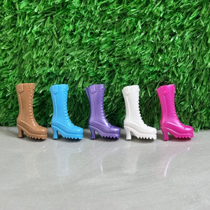Nouvelles chaussures de poupée à talons hauts et semelles épaisses à lacets, bottes Martin montantes à lacets de 6 pouces et bottes de chevalier pour poupées, vente en gros - Product Image 6