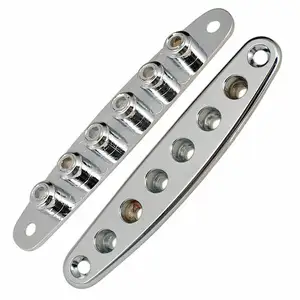 Metal Chrome Plated Electric Guitar Pickup Parts Bridge String Thru Body Ferrules Bushing Plate Accessories