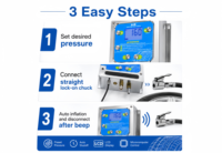Gonfleur de pneus numérique entièrement automatique à gonflage rapide avec écran LCD, moniteur de pression des pneus, AC110V/220V 220PSI, montage mural