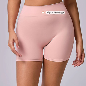 Tùy Chỉnh Phụ Nữ Cao Eo V-Trở Lại Yoga Quần Short Rắn Màu Sắc Nhanh Chóng Làm Khô Thoáng Khí Đào Mông Tập Thể Dục Thể Thao Spandex/<span class=keywords><strong>Nylon</strong></span> Tummy - Product Image 5