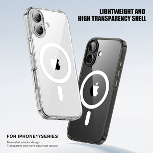 Coque magnétique 2-en-1 transparente pour iPhone 16 17 Pro Max, Housse magnétique anti-jaunissement en TPU+PC, Coque antichoc intégrale 360° - Product Image 4