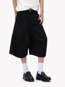 <span class=keywords><strong>Pantalon</strong></span> cargo capri court en toile de coton sergé personnalisé, style charpentier, déchiré et vieilli, type jean de <span class=keywords><strong>skate</strong></span>, short jorts - Product Image 2