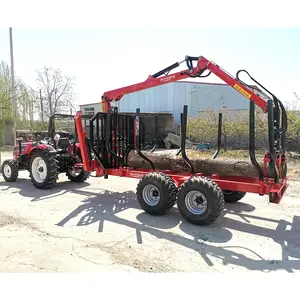 Sugarcane trailer with hydraulic atv log trailer atv timber crane trailer and atv log grab