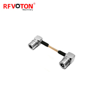 Factory Supply RG316 Cable Qma Macho Right Angle to Qma Male Plug 90 Degree Elbow 15cm Jumper Cable Assembly in Stock ROHS