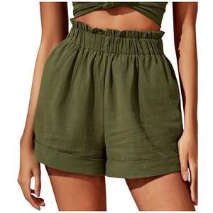 Short en lin de haute qualité pour femme avec poches Tissu naturel quantité minimale de commande bas - Product Image 1