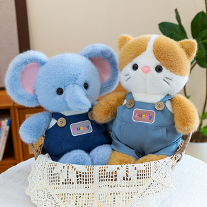 Peluche Animale Série Lucky Family de 40 cm, <span class=keywords><strong>Grenouille</strong></span> ou Chat, Douce et Rembourrée, Remplissage Coton PP, Vêtements Amovibles, Vente en Gros - Product Image 4
