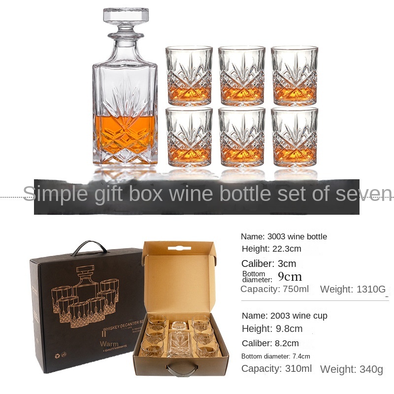 Bouteille de vin type B, 6 tasses
