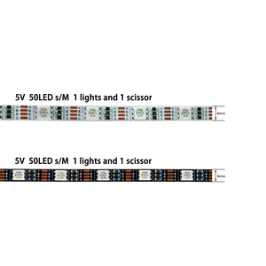 SXZM <span class=keywords><strong>Tira</strong></span> de <span class=keywords><strong>LED</strong></span> RGB <span class=keywords><strong>5V</strong></span> 5050 de 6mm, PCB Ultra Delgado, Negro/Blanco, Flexible, Alimentación <span class=keywords><strong>USB</strong></span>, Corte por <span class=keywords><strong>LED</strong></span>, 5M, 300 LEDs, Cinta de Luz, Tiras <span class=keywords><strong>LED</strong></span> - Product Image 4