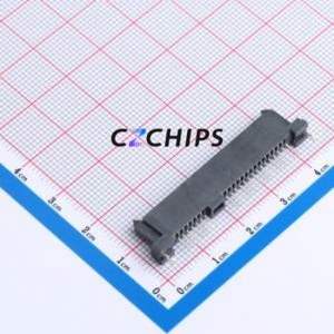 SATA-050-F22SS1BY-A Hard Drive Connector (SAS/SATA/M.2) SMD Connector SATA Female 22P Clamp Plate - Product Image 2