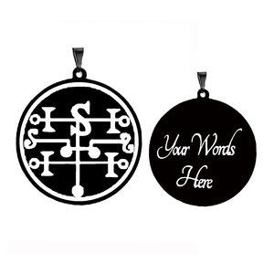 Sigillo <span class=keywords><strong>di</strong></span> Andromalius, il 72° Dio Demone tra i Settanta Due Pilastri <span class=keywords><strong>di</strong></span> <span class=keywords><strong>Salomone</strong></span>, Talismano, Ciondolo in Acciaio Inossidabile Tagliato al Laser - Product Image 6