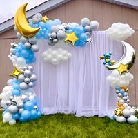 Ensemble de ballons en feuille d'aluminium en forme de croissant de lune et d'étoile scintillante, or et argent, 54 pièces, pour la décoration de fête sur le thème de l'Eid Mubarak Ramadan