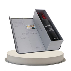 Boîte à vin <span class=keywords><strong>en</strong></span> carton de luxe de haute qualité, recyclable, adaptée aux aliments, <span class=keywords><strong>en</strong></span> forme de livre, avec fermeture magnétique, pour la sublimation - Product Image 1