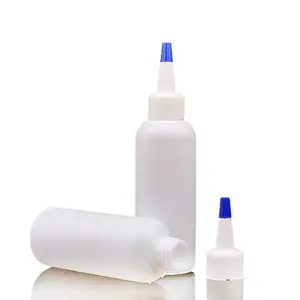 30 60 120 Ml HDPE plastik dövme mürekkep şişe boş sıkmak büküm üst kap saç yağları aplikatör şişeleri ile meme