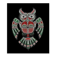 Motif de transfert thermocollant en strass hibou de Noël