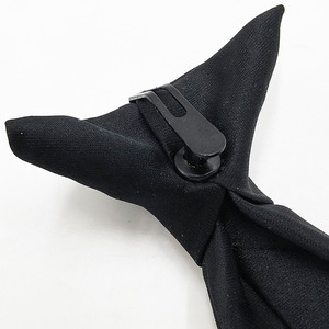 Clip sulle cravatte da uomo-Premium nero tinta unita Clip sulla cravatta - Product Image 5