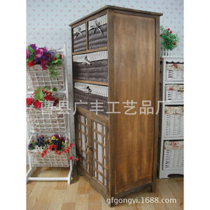 Armoire de rangement à tiroirs en bois de Paulownia, marron, rectangulaire, sur pied, organisateur de vêtements, meuble en bois massif - Product Image 3