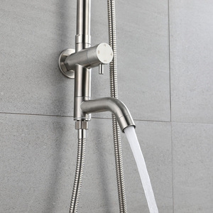 Vente en gros en acier inoxydable à trois fonctions <span class=keywords><strong>robinet</strong></span> <span class=keywords><strong>de</strong></span> douche à eau froide simple ensemble <span class=keywords><strong>de</strong></span> douche à effet pluie mural robinets <span class=keywords><strong>de</strong></span> bain-douche simples - Product Image 5
