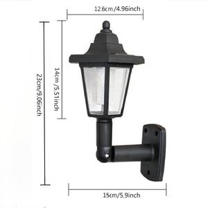 5W <span class=keywords><strong>solare</strong></span> esagonale nero lampada <span class=keywords><strong>da</strong></span> parete per <span class=keywords><strong>giardino</strong></span> a risparmio energetico lanterna esterna per corridoi vialetti cortili facile installazione - Product Image 2