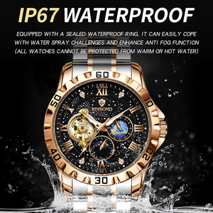 BINBOND Casual Fashion Wrist Watch New Genuine Men's Automatic Mechanical Watch Stainless Steel Watch Luminous Waterproof - Product Image 4
