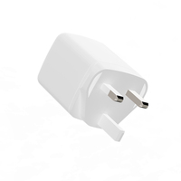 Pengisi Daya Perjalanan ZH-2U111T Colokan UK Harga Kompetitif Kabel Pengisi Daya Retraktil 45W C+C Dua Port Pengisi Daya GAN Smart PD