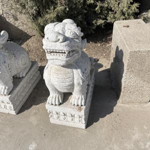 庭屋外手彫り天然石フー犬動物彫刻大理石ライオン像 - Product Image 3