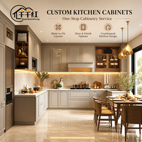Paket Kabinet Dapur Panel Melamin Siap Pasang dengan Set Pintu Depan untuk Program Volume Proyek Rumah Keluarga Tunggal