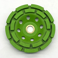 Disque de meulage diamanté turbo à double rangée 4,5''/115mm, liant métallique, grain 60/80, pour polissage de carrelage, béton, quartz, pierres et métaux