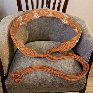 Nouvelle Mode Dames Large Tissé Taille <span class=keywords><strong>Corde</strong></span> Ceintures Long <span class=keywords><strong>Noeud</strong></span> Bohême Joker Décoratif Tricoté Ceintures Style National - Product Image 5