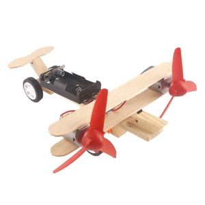 OKYN3079 Jouet éducatif STEM Moteur électrique Avion biplan en taxiage Modèle en bois à monter soi-même pour les kits scientifiques scolaires - Product Image 3