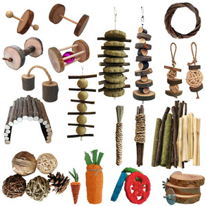 Juguete Masticable para Mascotas Pequeñas, Palitos de Madera de Manzana y Pasto Timothy para Conejos y Hámsteres - Product Image 6