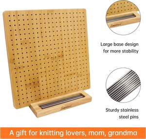 Regalos Prácticos DIY, Alfileres de Acero Inoxidable, Cuadrados de Abuela, Tabla de Bloqueo de Crochet de Madera para Madres y Abuelas - Product Image 3